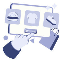 product add to cart  illustration for application design and ecommerce website design needs