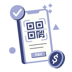 qr code payment  illustration for application design and ecommerce website design needs