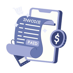 digital invoice  illustration for application design and ecommerce website design needs