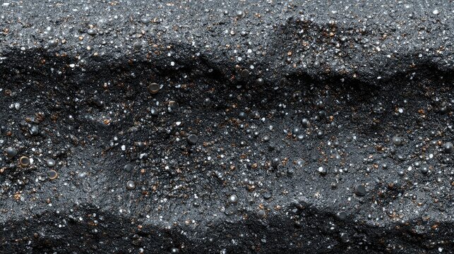 Black asphalt road texture, close up tar surface, grainy detail, urban street background, top view 