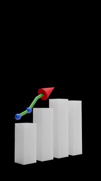 Financial Success Upward Trend Bar Graph - Transparent Background