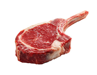 Raw Tomahawk Steak Meat Cut with Bone High-Resolution Image Isolated on Transparent Background