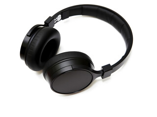 A pair of black headphones with a black band
