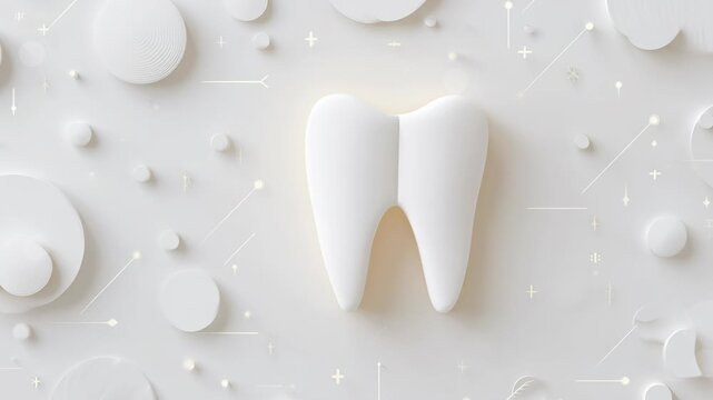 Daily dental hygiene prevention concept, minimalist tooth iconography with subtle wellness cues, bright clean background, preventive modern dental care illustration