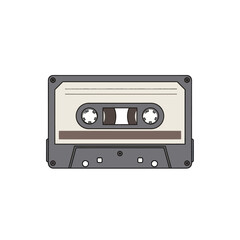 Obraz premium Retro Audio Cassette Tape Icon on White Background