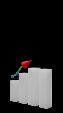Financial Success Upward Trend Bar Graph - Transparent Background