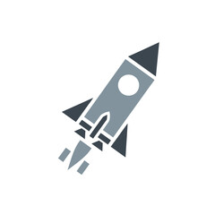 Stylized rocket launching into space, representing exploration and innovation. © SAQUEEN