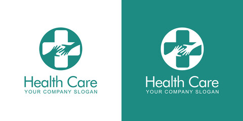 Medical healthcare logo design, symbol, cross icon, illustration.