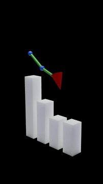 Financial Crisis Downward Trend Bar Graph - Transparent Background