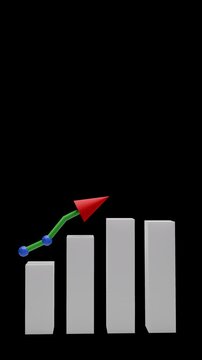 Financial Success Upward Trend Bar Graph - Transparent Background