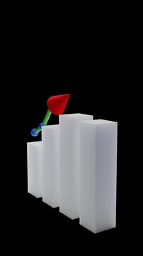 Financial Success Upward Trend Bar Graph - Transparent Background