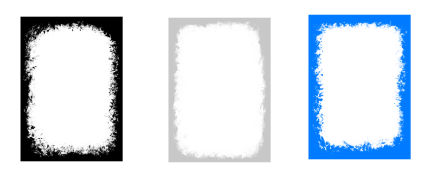 Textured grunge border frame black isolated on transparent grid background artistic distressed decorative edge element grunge design - Powered by Adobe