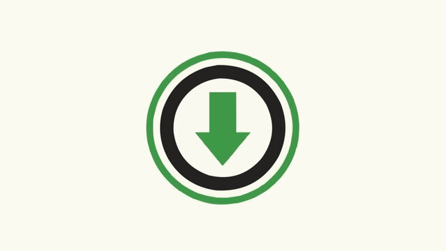 Green download arrow button icon.