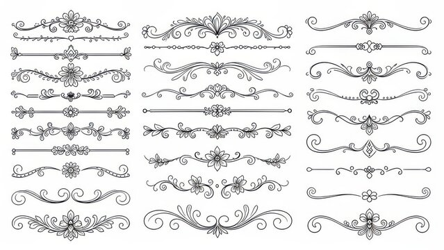 Collection of ornate scroll designs