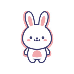 Obraz premium Adorable Cartoon Bunny Vector Illustration