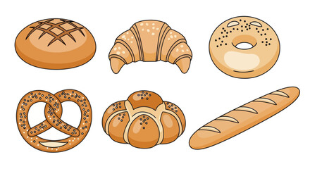 Collection of delicious baked goods and bread