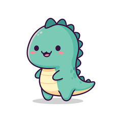 Obraz premium Adorable Cartoon Dinosaur Illustration