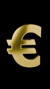 Golden Euro Currency Symbol - 3D Financial Concept