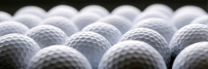 close up of a golf balls, banner
