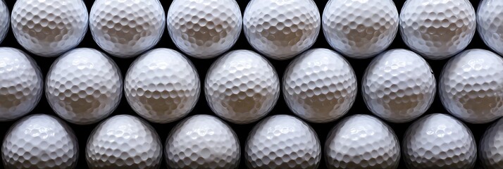 close up of a golf balls, banner
