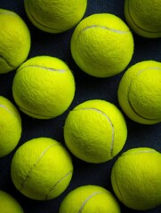 tennis balls, row, banner, art