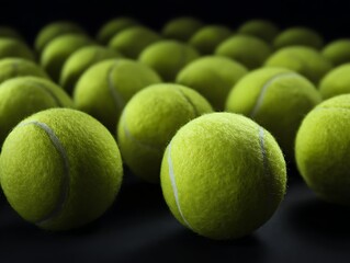 tennis balls, row, banner, art