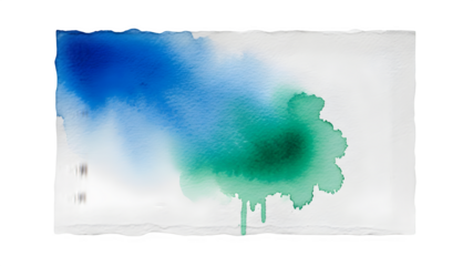 Blue and Green Watercolor Abstract Background with Artistic Paint Texture