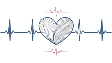 Heartfelt medical concept with ECG line and heartbeat rhythm