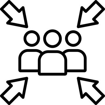 Black assembly point icon - outline