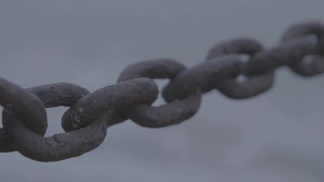 Close up of rusty chain