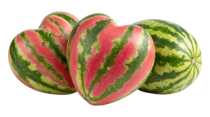 Realistic heart shaped watermelons isolated on transparent background design element