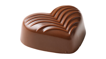 Ripple dark chocolate heart candy on transparency background for valentine's day