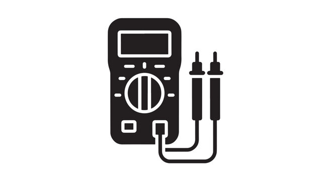 Vector Illustration Of Multimeter With Cables For Electronics And Electrical Engineering
