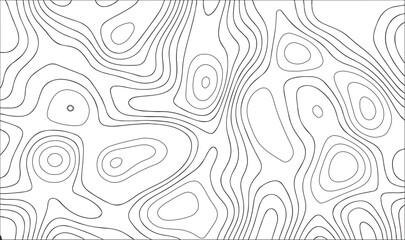 Fototapeta premium Abstract Topographic Contour Lines Map Background – Monochrome Gray Organic Elevation Terrain Waves Vector, Line topography map contour background.