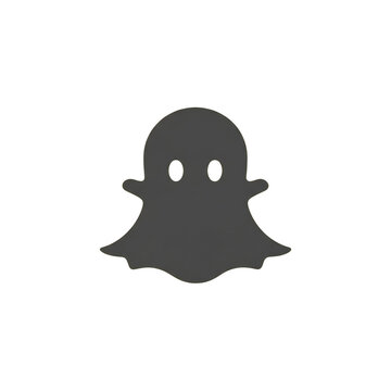 Dark grey snapchat ghost silhouette on white background, presenting a simple and bold minimalist social media icon style.