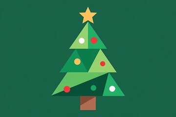 Minimalist Green Geometric Xmas Tree