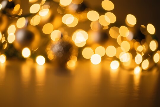 Warm Golden Christmas Bokeh Lights
