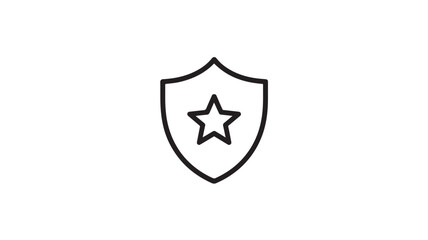 Obraz premium Shield With Star Icon Vector Illustration For Security And Protection Concept