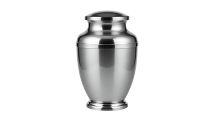 Silver Urn on White Background