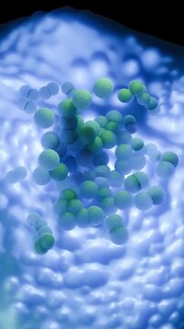 MRSA Bacteria Clusters - Methicillin-Resistant Staphylococcus Aureus Superbug