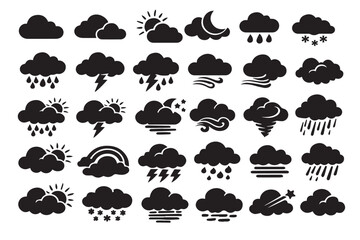set of weather icons vector illustration
