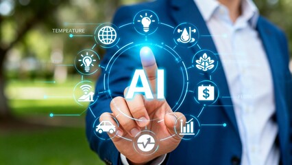 AI technology interface with icons