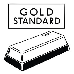 A premium minimalist flat vector illustration of a 24k gold bar with shine for gold standard and wealth concepts isolated on a white background for finance and investment related design.