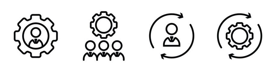 Workforce collaboration and management growth icon