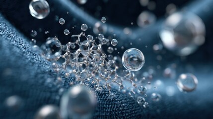 Microscopic liquid drops on textile surface