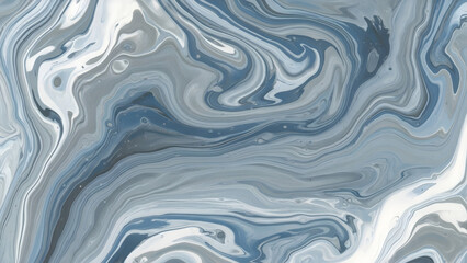Fototapeta premium Abstract Fluid Art Background With Serene Blue Grey And White Swirls