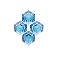 Obraz premium Blue block chain network concept
