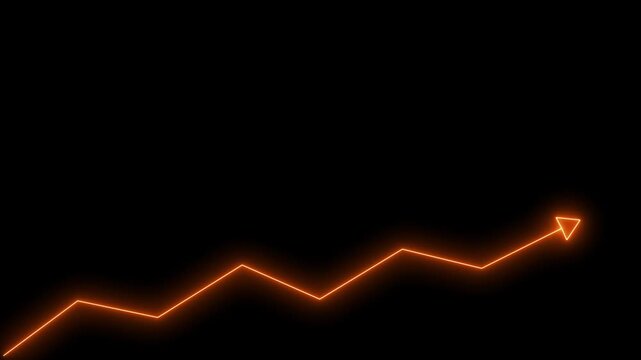 Market Recovery Concept. Successful growth trend blue line graph going Up. 