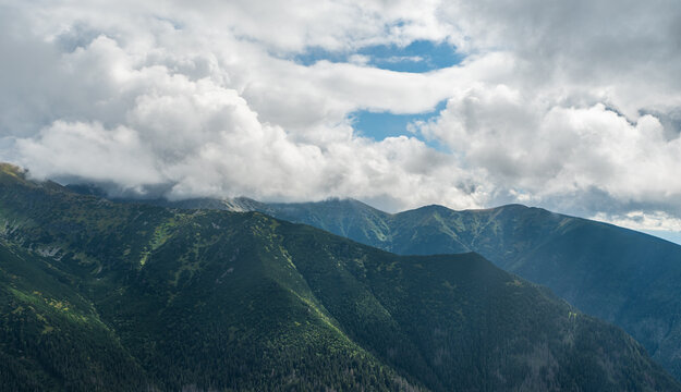 View from Sivy vrch hill in Western Tatras mountains in Slovakia