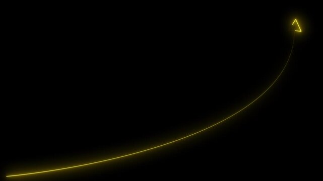 Neon red arrow growth Up icon on background. business graph animation arrow symbol concept.